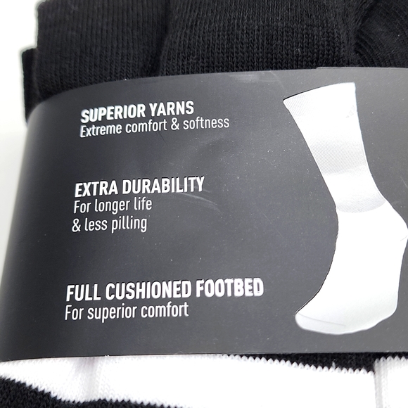 ADIDAS MEN'S CUSHIONED AERORRADY CREW 6 PAIR BLACK SOCK - Picture 8 of 8